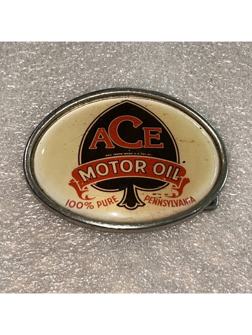 VINTAGE **ACE MOTOR OIL ** COMPANY BELT BUCKLE